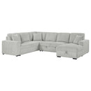 David Upholstered Reclining Sectional Sofa Smoke