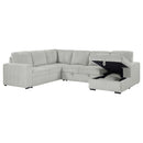David Upholstered Reclining Sectional Sofa Smoke