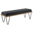 Chad Denim Upholstered Accent Bench Dark Blue