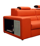 Divani Casa Polaris Mini - Contemporary Orange Bonded Leather Right Facing Sectional Sofa