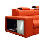 Divani Casa Polaris Mini - Contemporary Orange Bonded Leather Right Facing Sectional Sofa