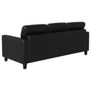 Scotland Faux Leather Upholstered Sofa Set Black