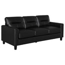 Scotland Faux Leather Upholstered Sofa Set Black