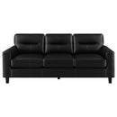 Scotland Faux Leather Upholstered Sofa Set Black