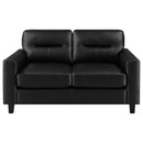 Scotland Faux Leather Upholstered Sofa Set Black