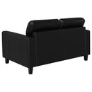 Scotland Faux Leather Upholstered Track Arm Loveseat Black