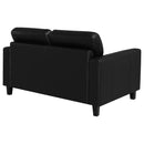 Scotland Faux Leather Upholstered Track Arm Loveseat Black