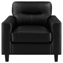 Scotland Faux Leather Upholstered Track Arm Chair Black