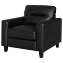 Scotland Faux Leather Upholstered Track Arm Chair Black