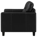 Scotland Faux Leather Upholstered Track Arm Chair Black
