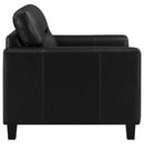 Scotland Faux Leather Upholstered Track Arm Chair Black
