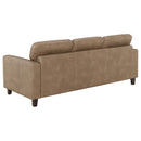 Scotland Faux Leather Upholstered Sofa Set Brown