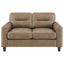 Scotland Faux Leather Upholstered Sofa Set Brown