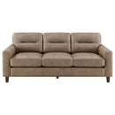 Scotland Faux Leather Upholstered Sofa Set Brown