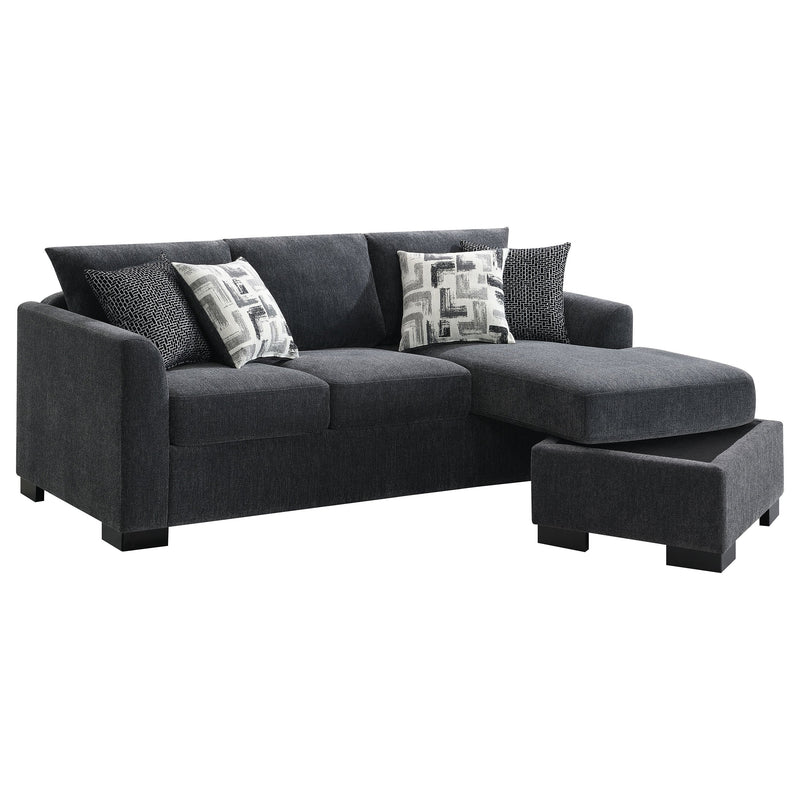 Storey Upholstered Sleeper Sectional Chaise Sofa Camel