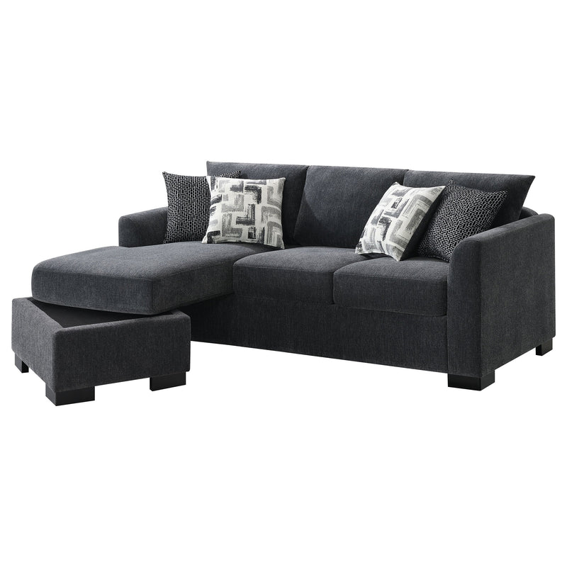 Storey Upholstered Sleeper Sectional Chaise Sofa Camel