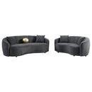 Brookside  Velvet Upholstered Sofa Set Dark Grey