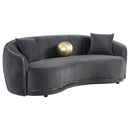 Brookside  Velvet Upholstered Sofa Set Dark Grey