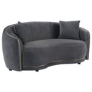 Brookside  Velvet Upholstered Sofa Set Dark Grey