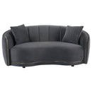 Brookside  Velvet Upholstered Sofa Set Dark Grey