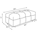 Everly Boucle Upholstered Rectangular Ottoman Off White