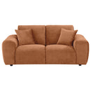 Burnett Chenille Upholstered Wide Arm Loveseat Burnt Orange