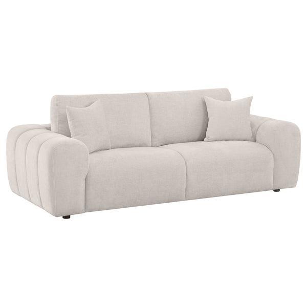 Burnett Chenille Upholstered Wide Arm Sofa Ivory