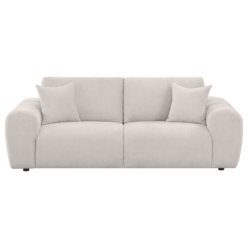 Burnett Chenille Upholstered Wide Arm Sofa Ivory