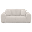 Burnett Chenille Upholstered Wide Arm Loveseat Ivory