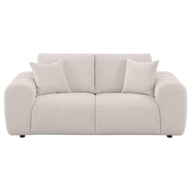 Burnett Chenille Upholstered Wide Arm Loveseat Ivory