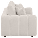 Burnett Chenille Upholstered Wide Arm Loveseat Ivory