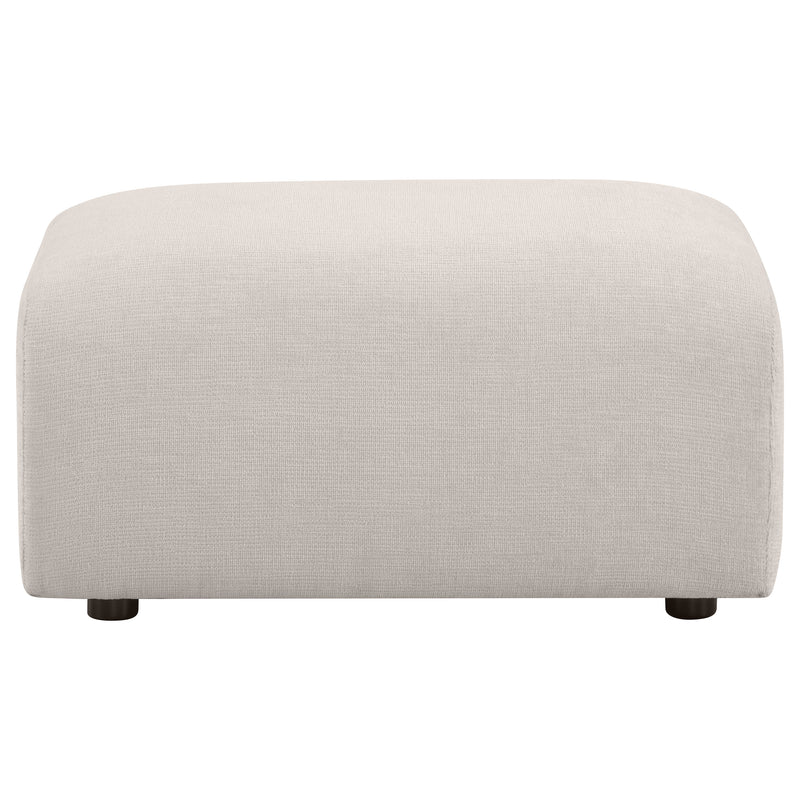 Burnett Chenille Upholstered Ottoman Ivory