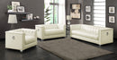 Chaviano  Upholstered Track Arm Sofa Set Pearl White