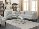 Avonlea  Upholstered Sloped Arm Sofa Set Grey Fabric