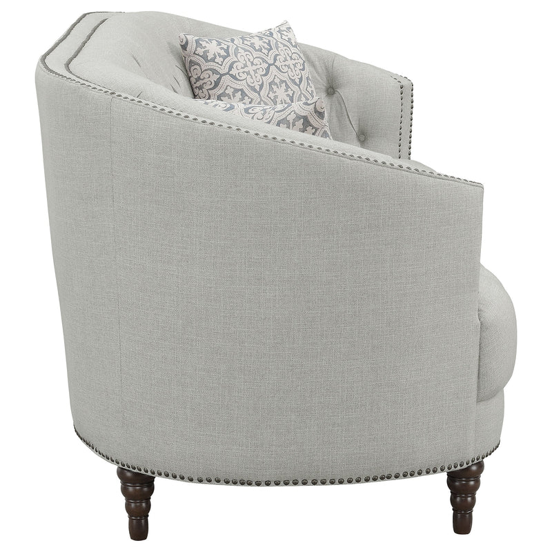 Avonlea  Upholstered Sloped Arm Sofa Set Grey Fabric