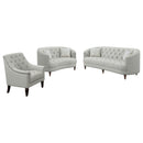 Avonlea  Upholstered Sloped Arm Sofa Set Grey Fabric