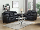 Finley  Upholstered Padded Arm Tufted Sofa Set Black
