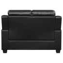 Finley  Upholstered Padded Arm Tufted Sofa Set Black
