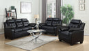 Finley  Upholstered Padded Arm Tufted Sofa Set Black