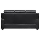 Finley  Upholstered Padded Arm Tufted Sofa Set Black