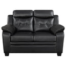 Finley Upholstered Padded Arm Tufted Loveseat Black