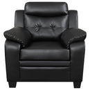 Finley Upholstered Padded Arm Tufted Accent Chair Black