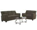 Clementine  Upholstered Padded Arm Sofa Set Brown