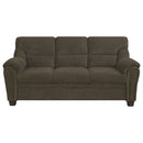 Clementine  Upholstered Padded Arm Sofa Set Brown