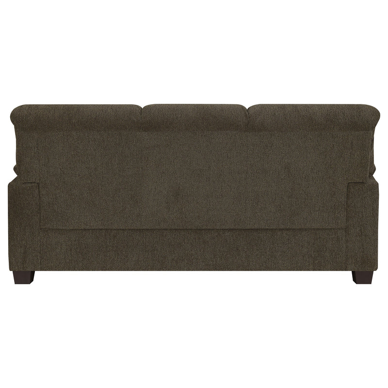 Clementine  Upholstered Padded Arm Sofa Set Brown