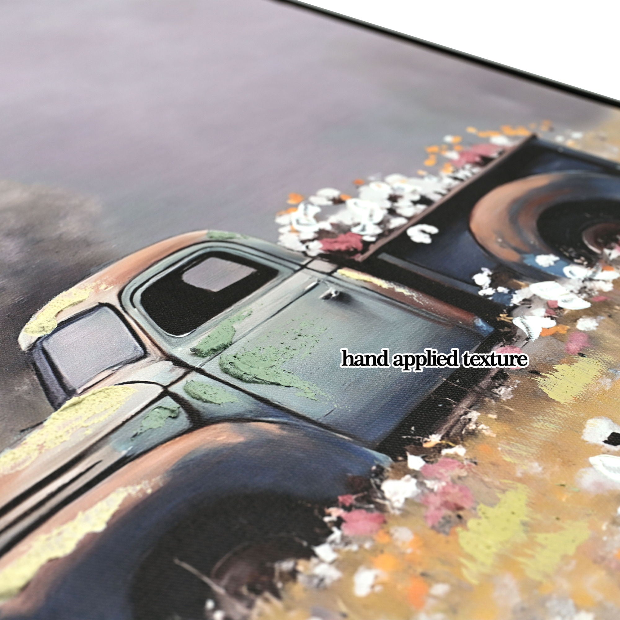 Old Truck Canvas Wall Art, Old Barn Pictures Wall Art - White / Vintage