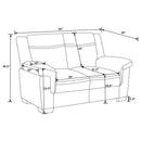 Arabella Upholstered Padded Arm Loveseat Grey