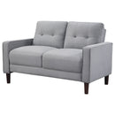 Bowen Upholstered Track Arm Tufted Loveseat Beige