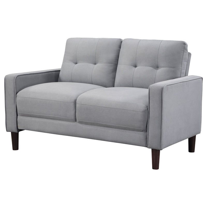 Bowen Upholstered Track Arm Tufted Loveseat Beige