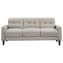 Bowen Upholstered Track Arm Tufted Sofa Beige